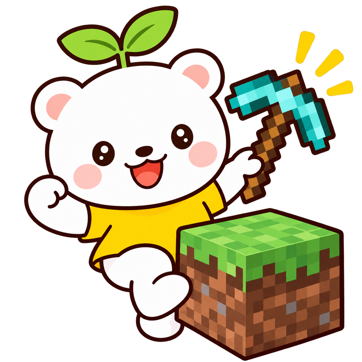 Minecraftのブロックを使って建築するBudsくま