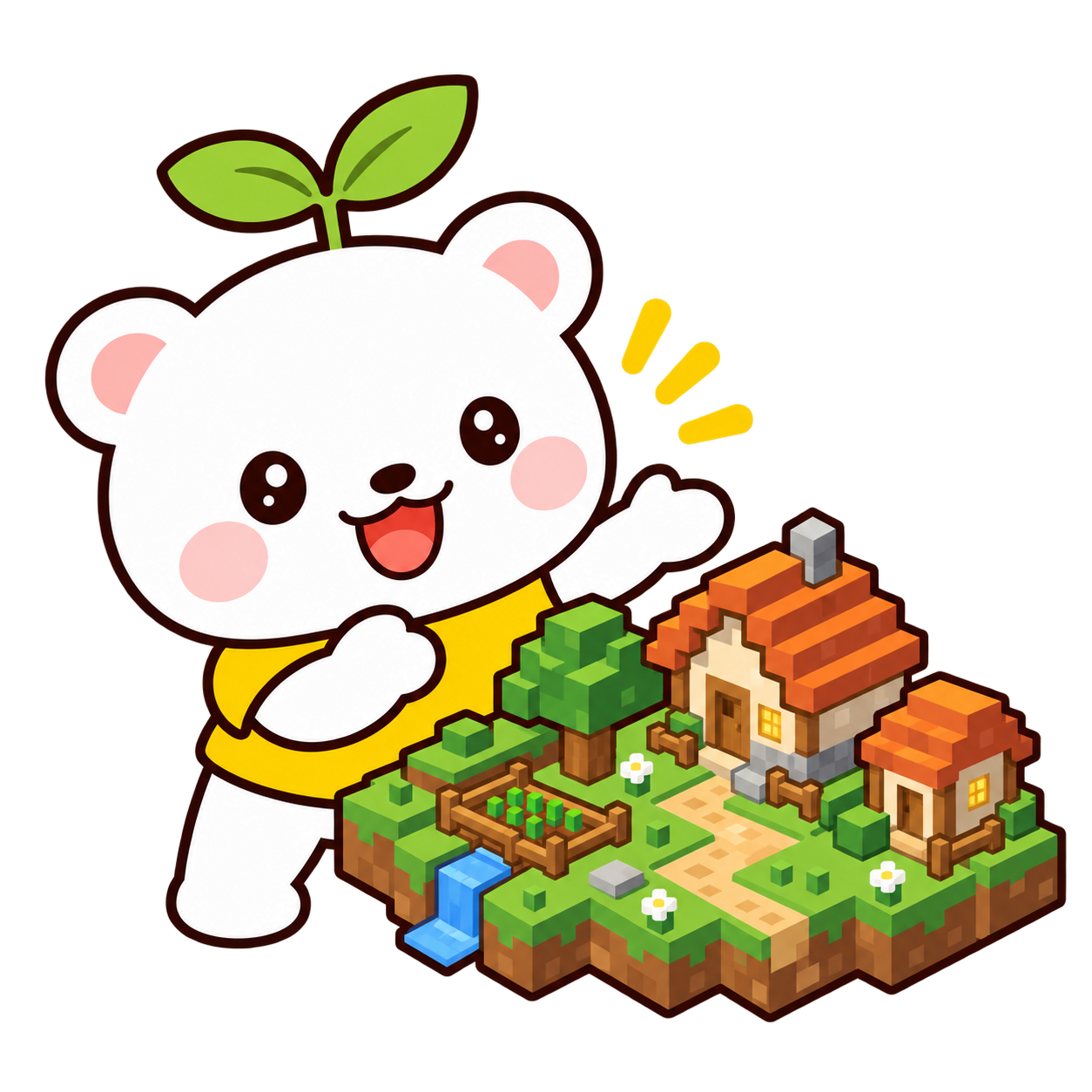 Minecraftの村を紹介するBudsくま