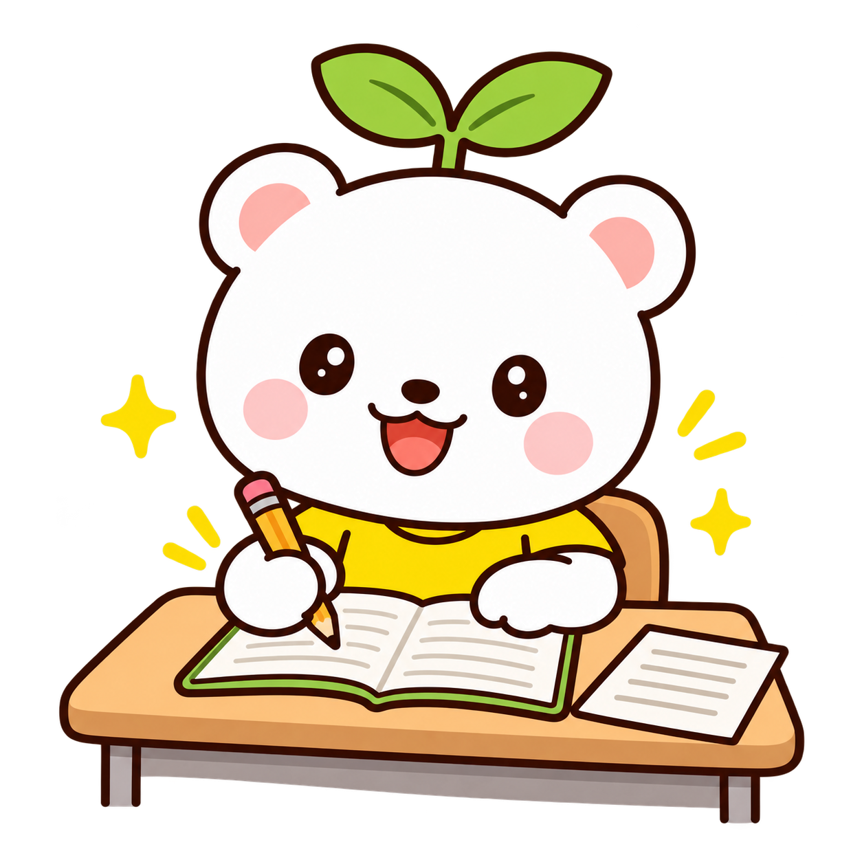 アイデアを考えながら文章を書くBudsくま